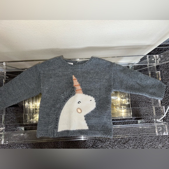 Beautiful ZARA Cable Knit Unicorn Sweater - Picture 5 of 6